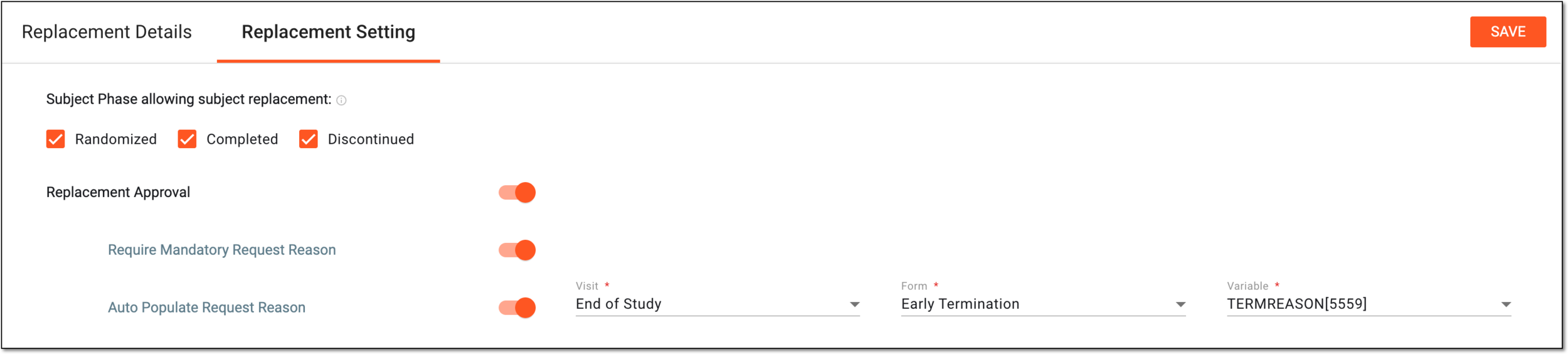 Configuring subject replacement settings