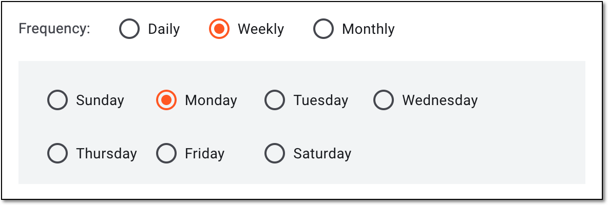 Weekly report extraction schedule