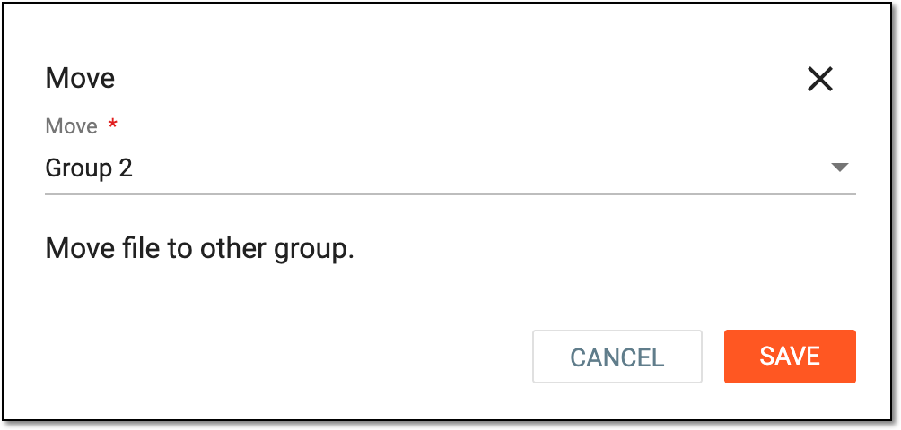 Selecting group to move file