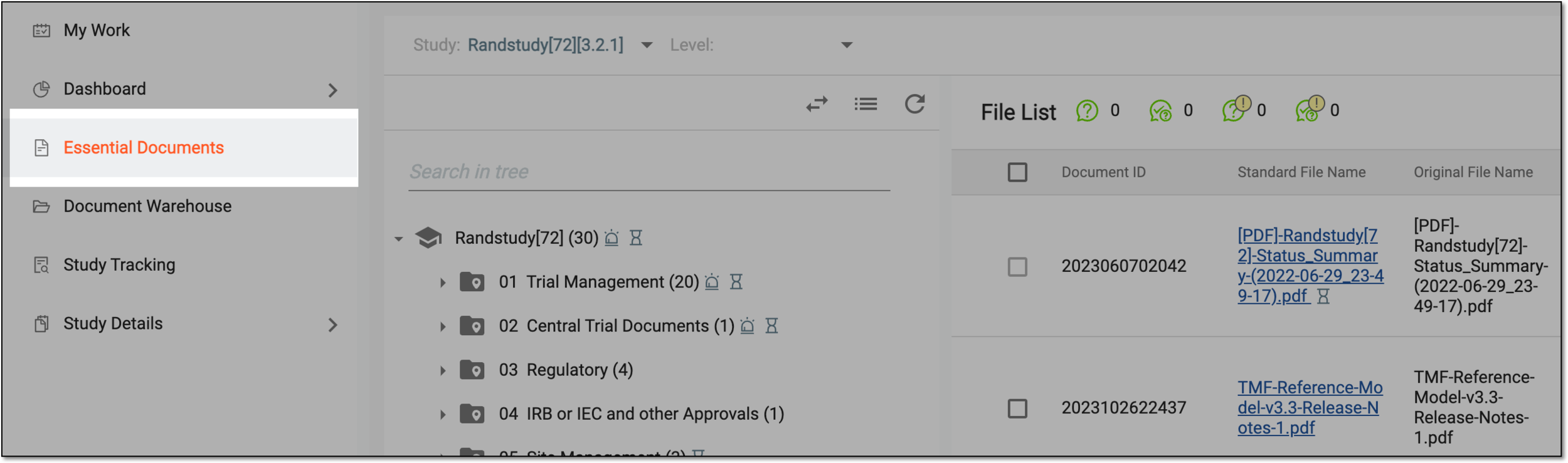 Accessing essential documents