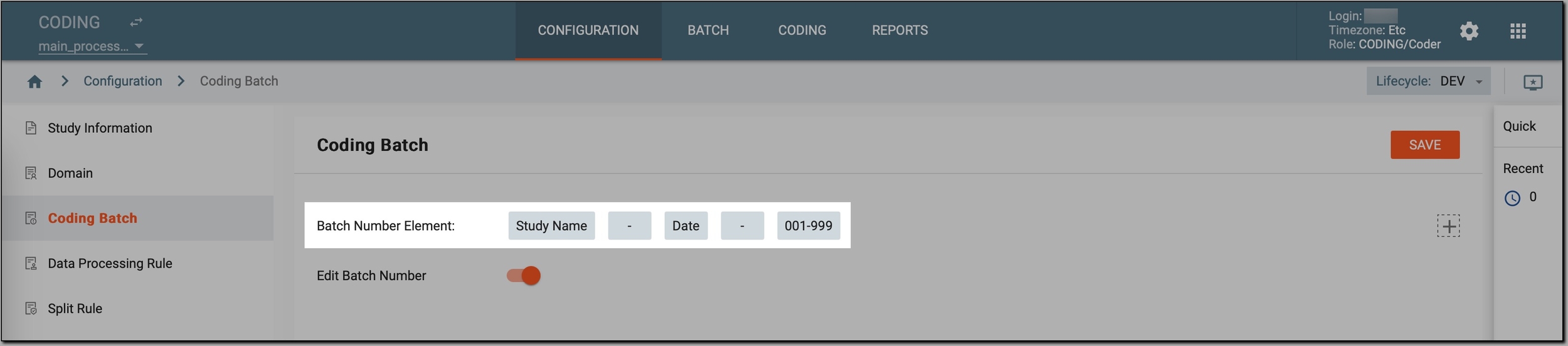 Viewing coding batch convention