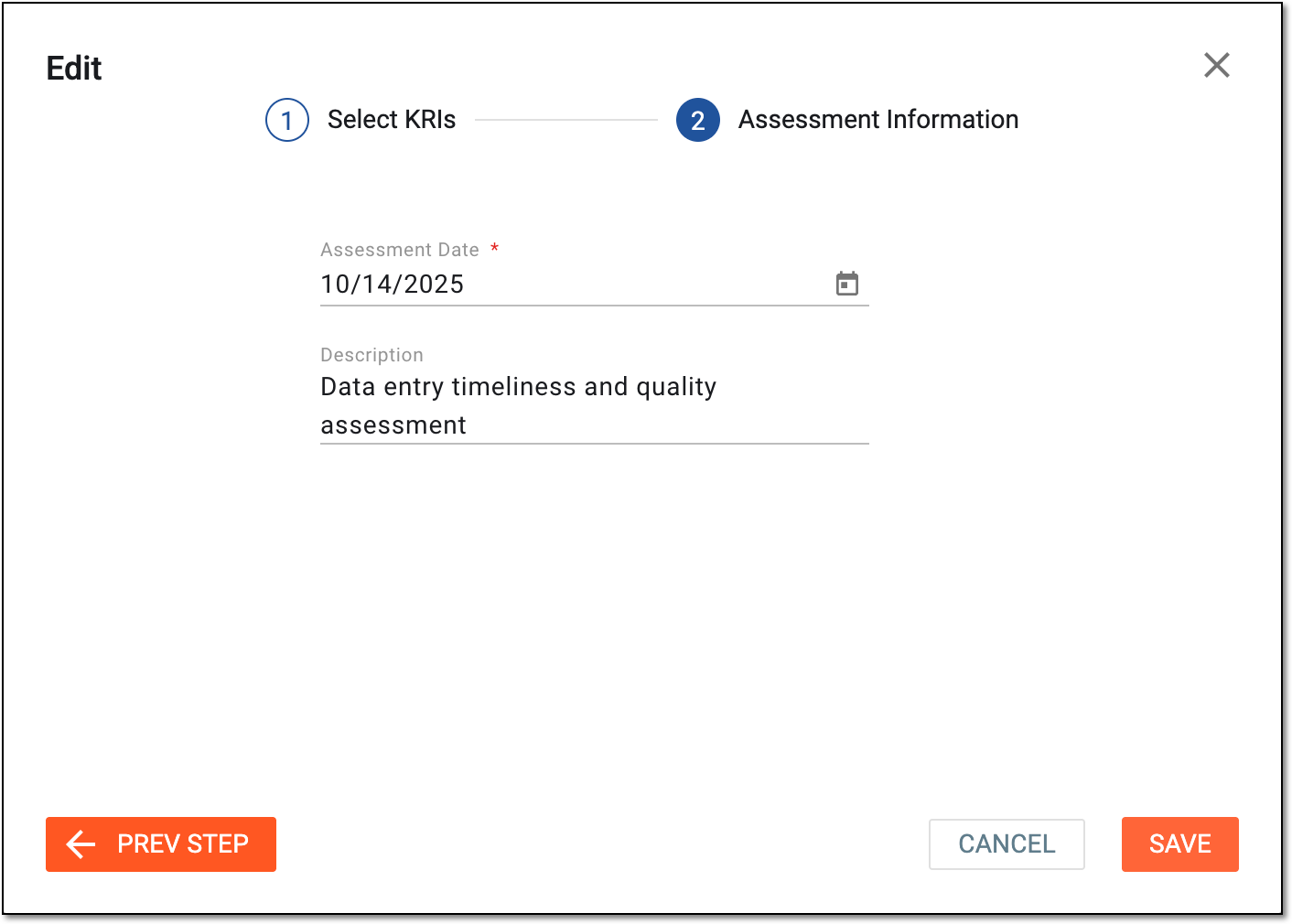 Updating assessment information
