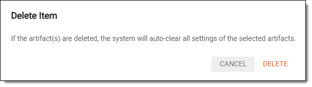Confirming artifact deletion