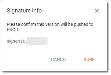 Confirming CRF version signatures