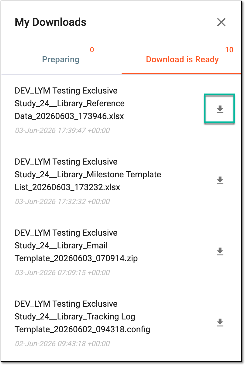 Downloading extracted reference data
