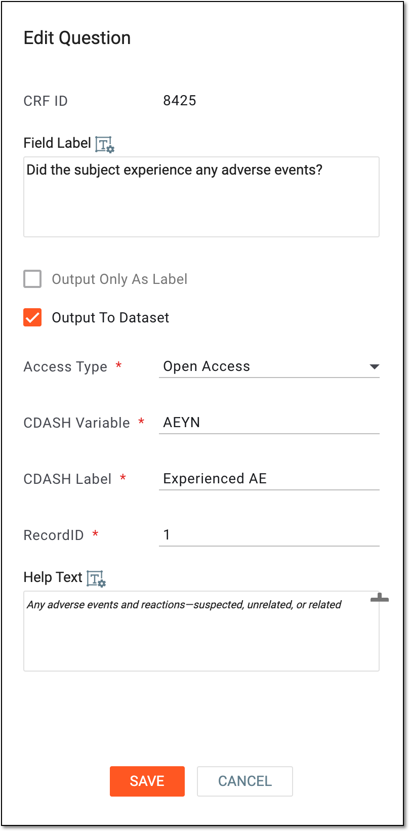 Editing question details