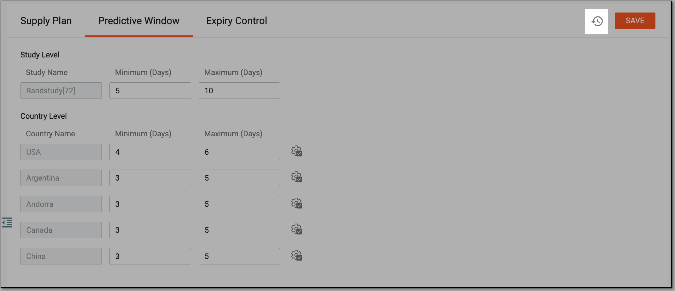 Operation History option
