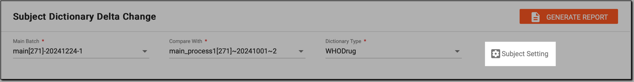 Initiating customization of subject comparison data