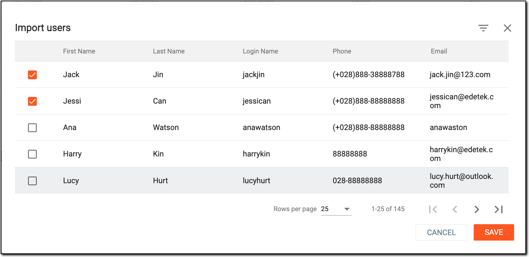 Importing users to 2FA white list