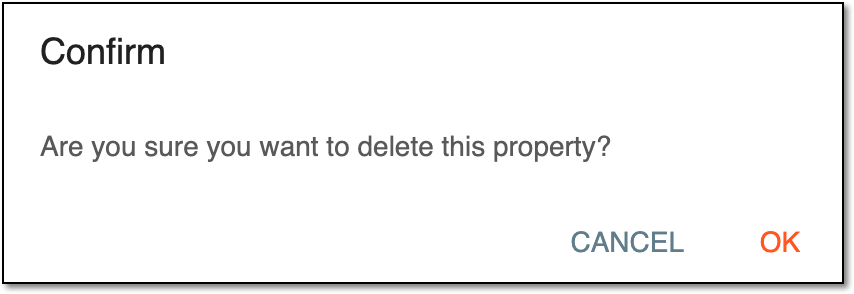 Confirming property deletion