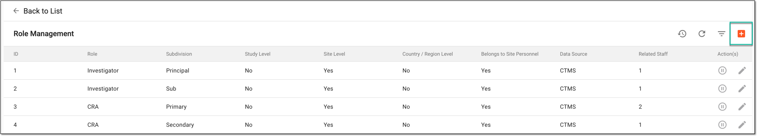 Selecting option to add new role