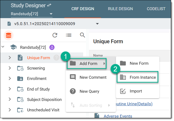 Selecting From Instance option