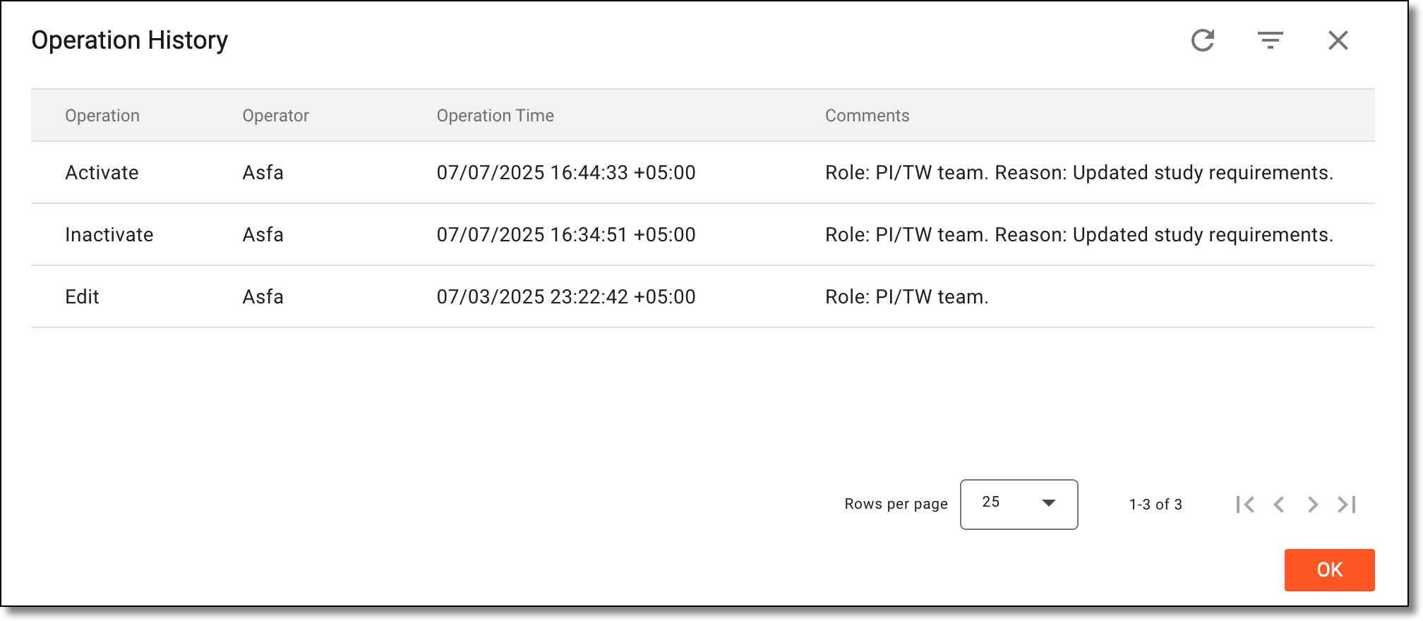 Analyzing operation history of workflow