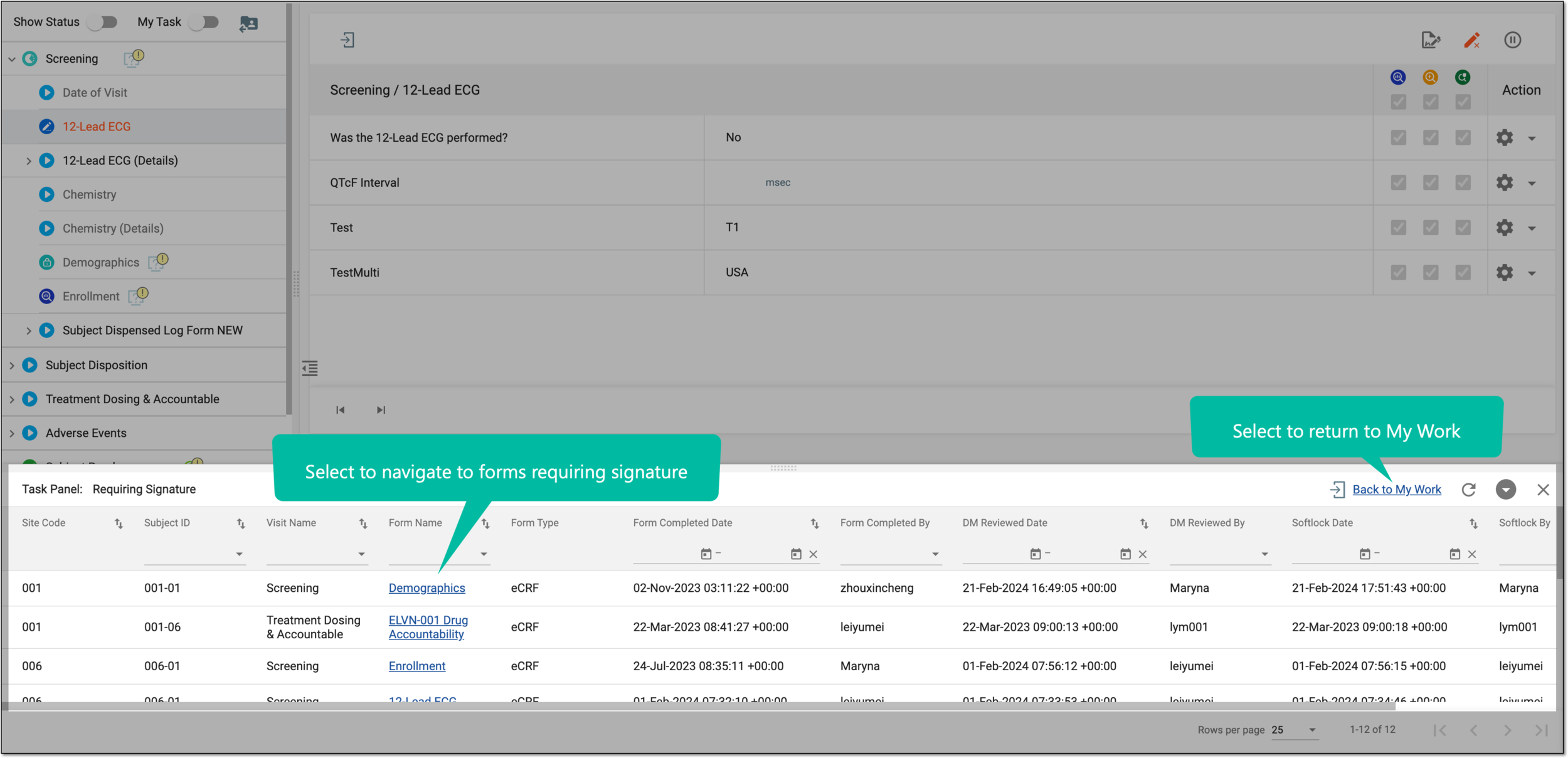 Using task panel