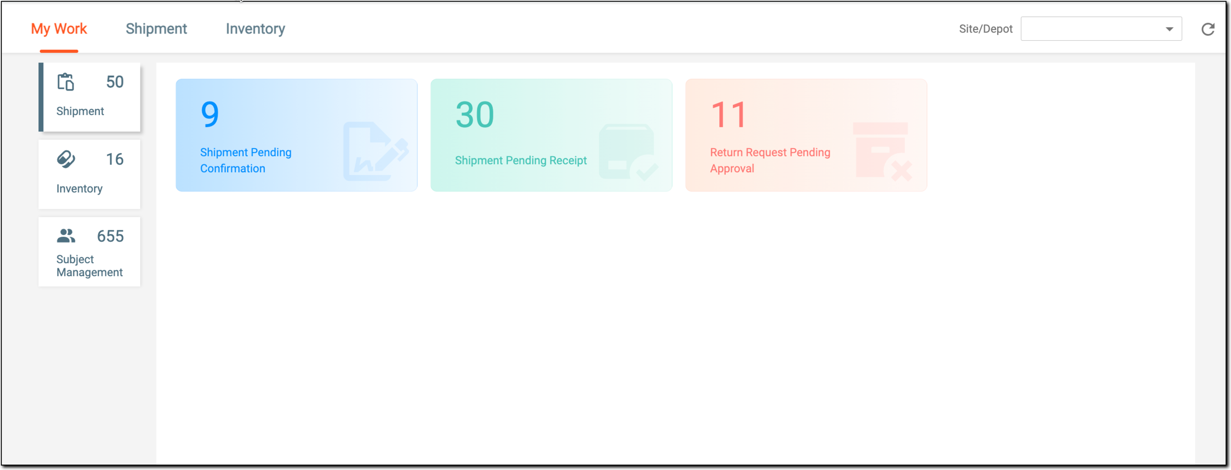 My Work dashboard