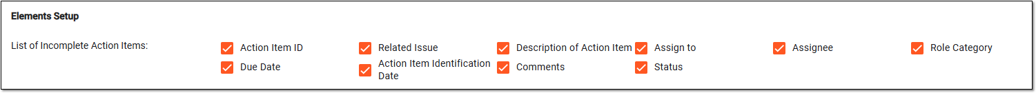Displaying list of incomplete action items