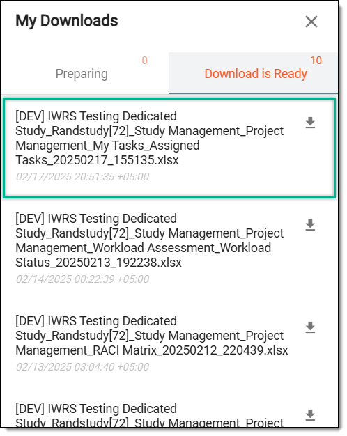 Downloading task details