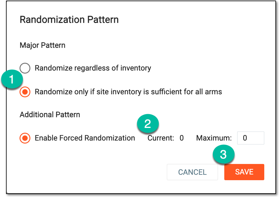 Selecting randomization pattern