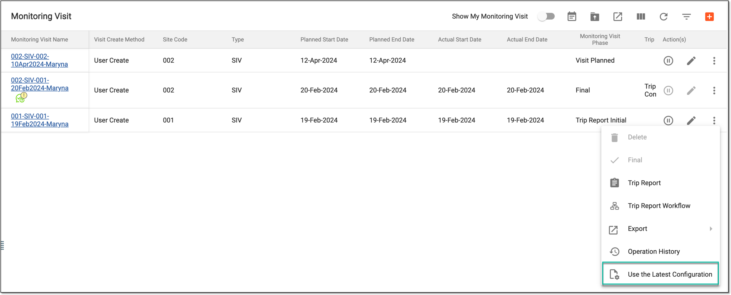Applying latest configuration