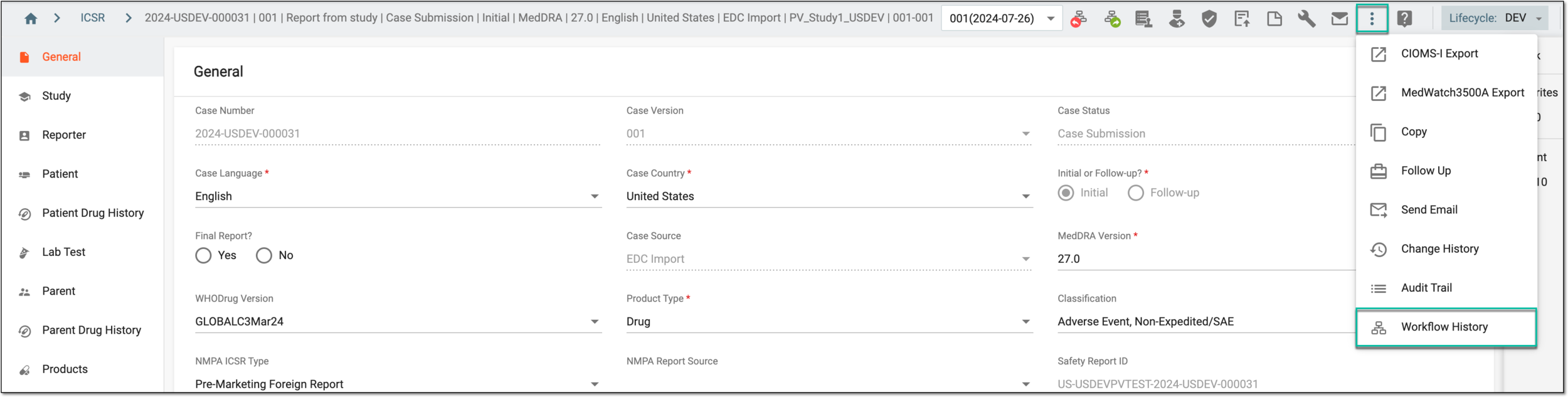 Accessing workflow history