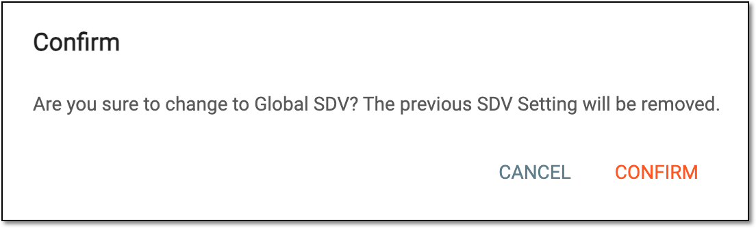 Confirming to set SDV type