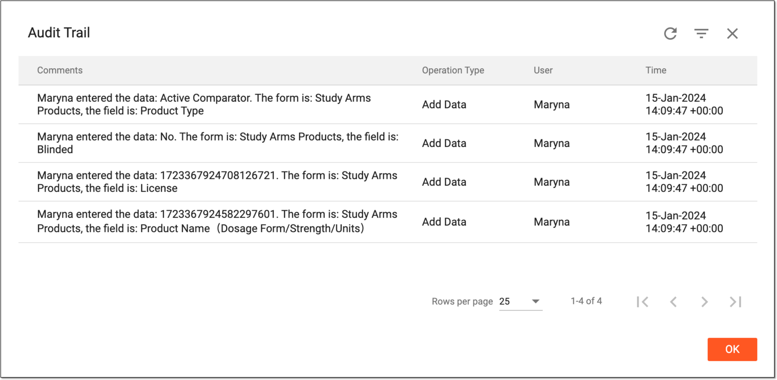 Tracing audit trail