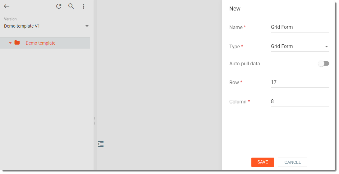 Adding grid form