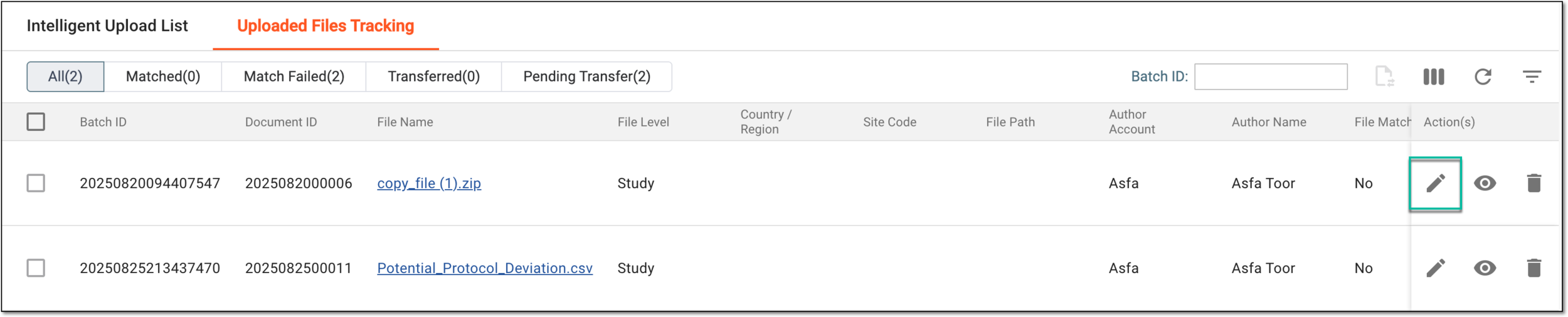 Accessing option to edit file