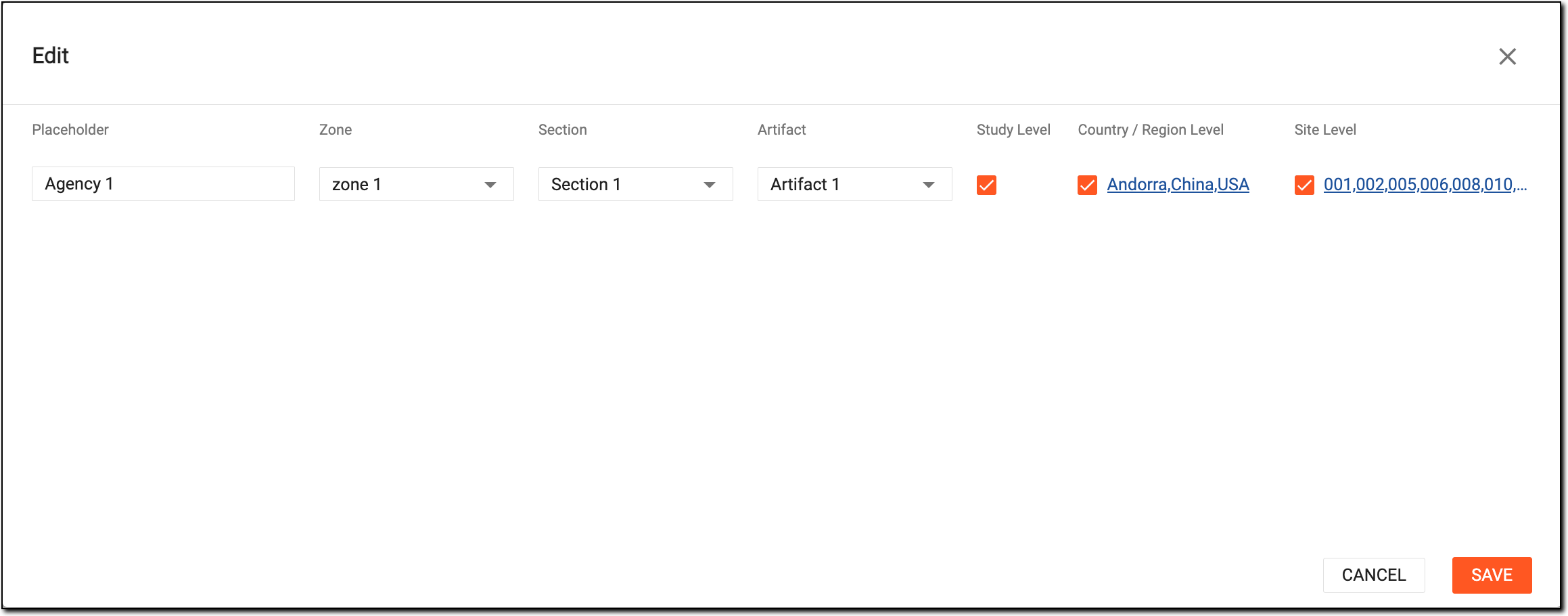 Editing placeholder
