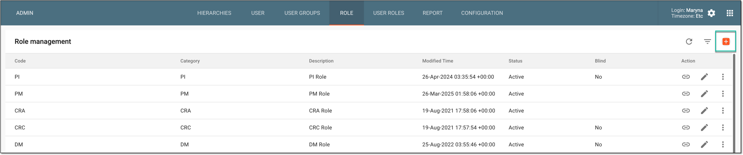 Selecting option to add new role