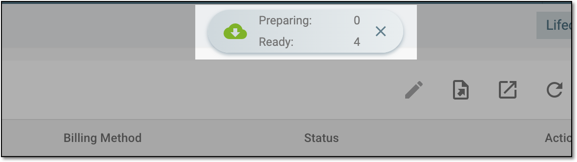 Downloads widget for fee item list
