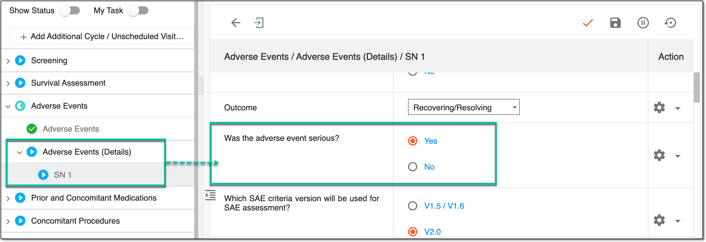 Starting to track subject SAE data