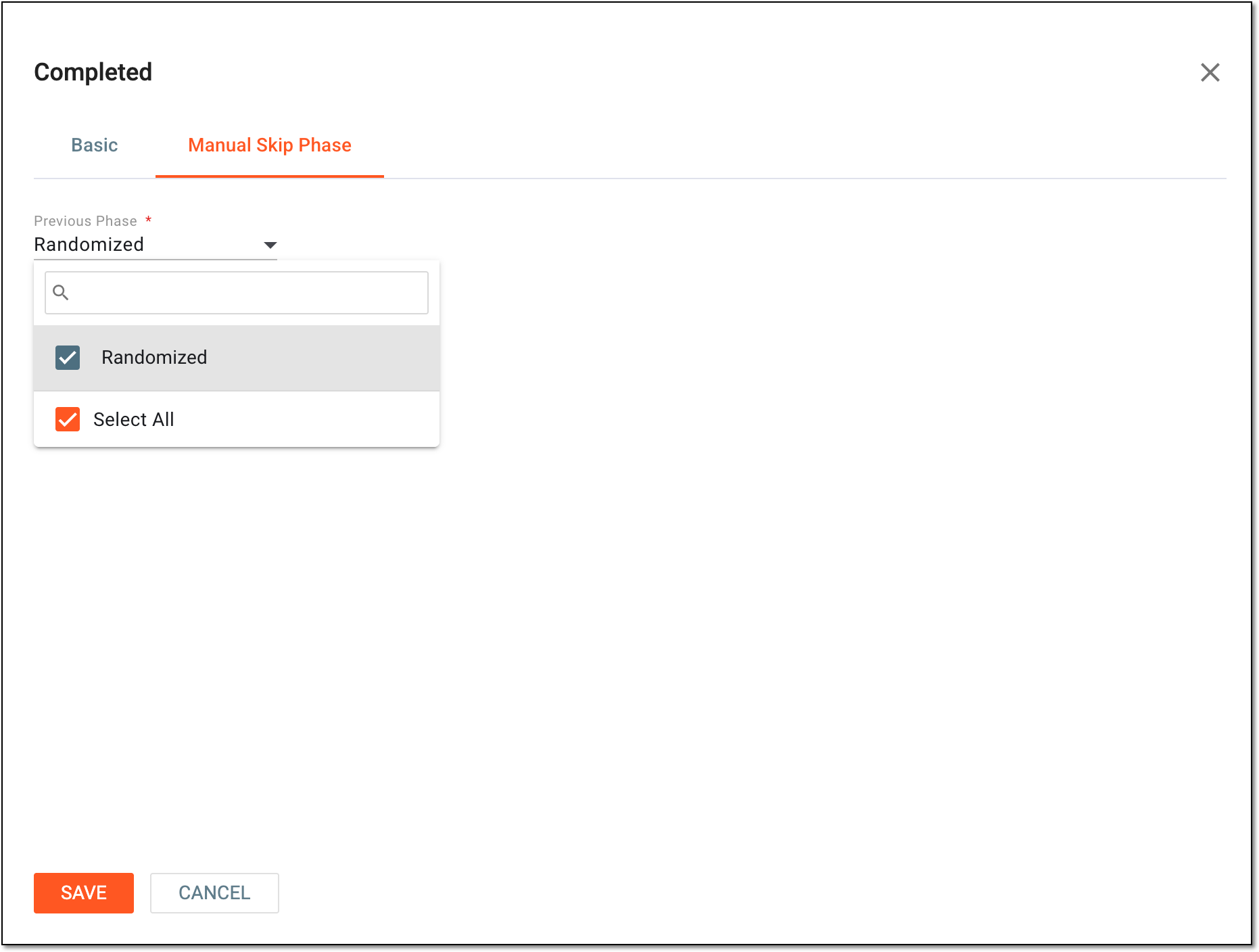 Enabling manual phase skipping