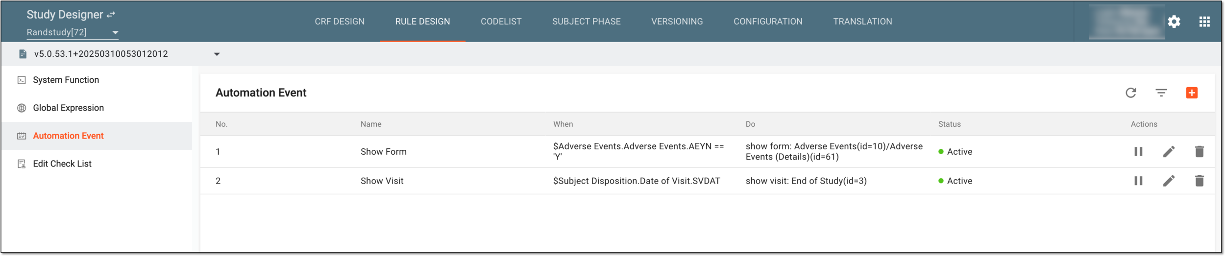 Automation events