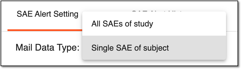 Selecting mail data type
