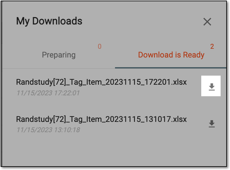 Viewing downloads