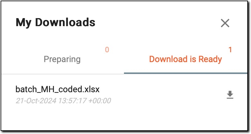 Downloading exported file