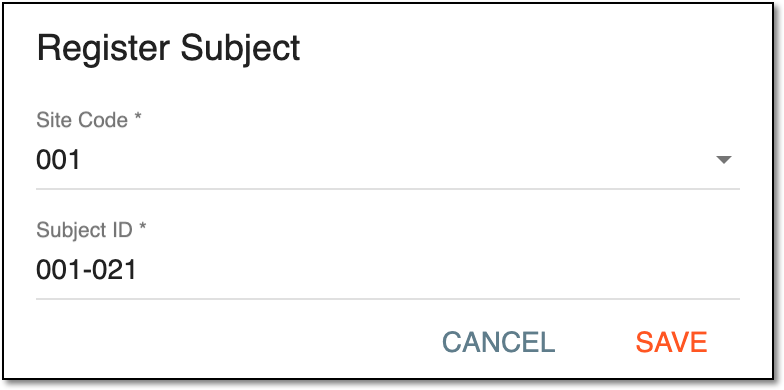 Registering new subject
