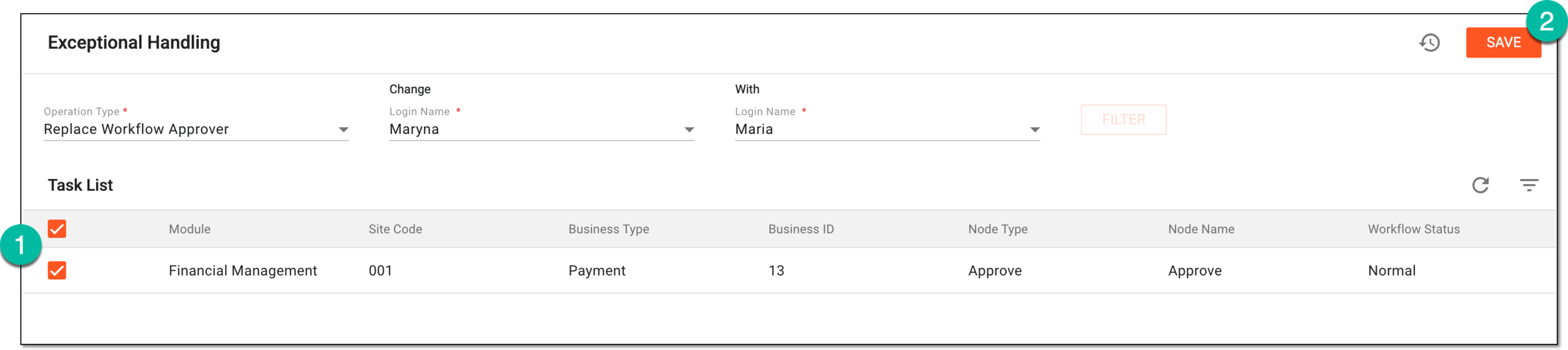 Selecting tasks for user replacement