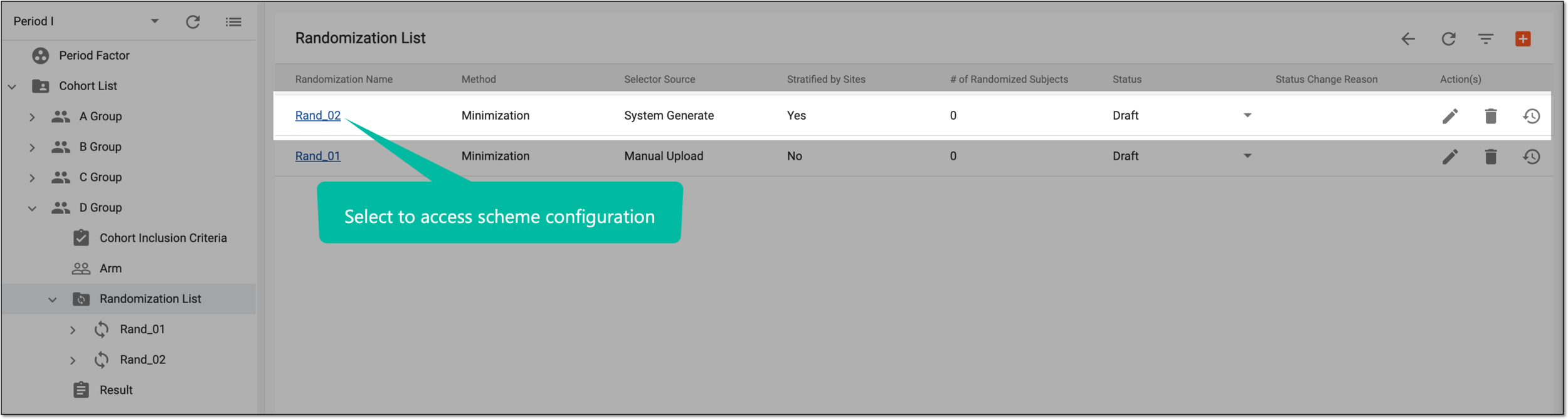 Accessing randomization scheme configurator