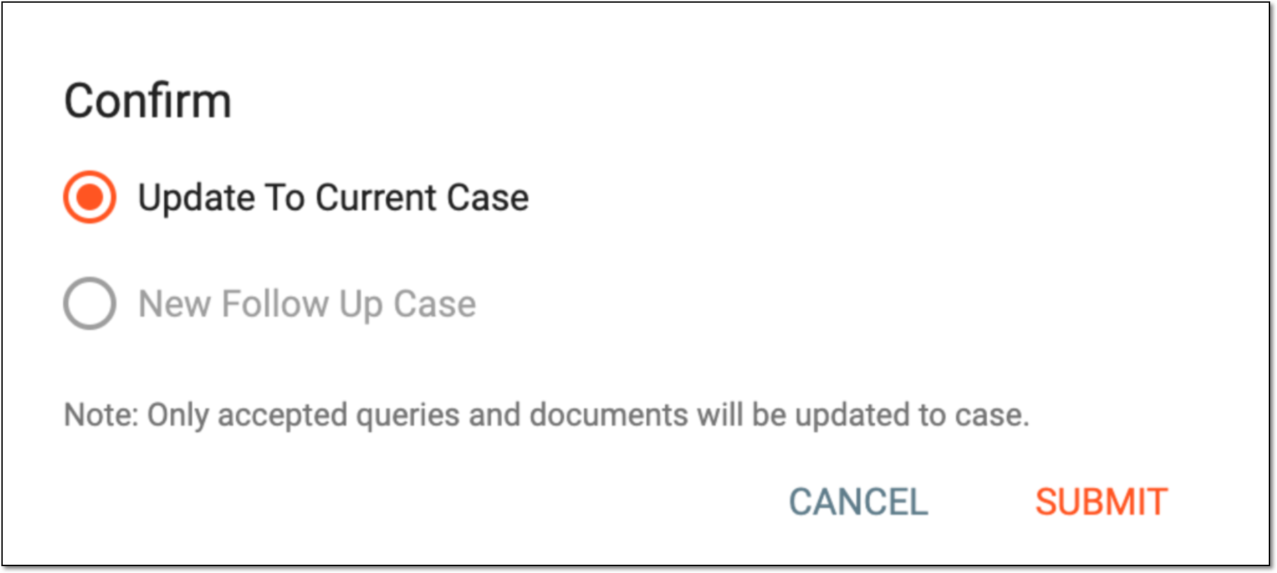 Confirming to update ICSR values from query reply