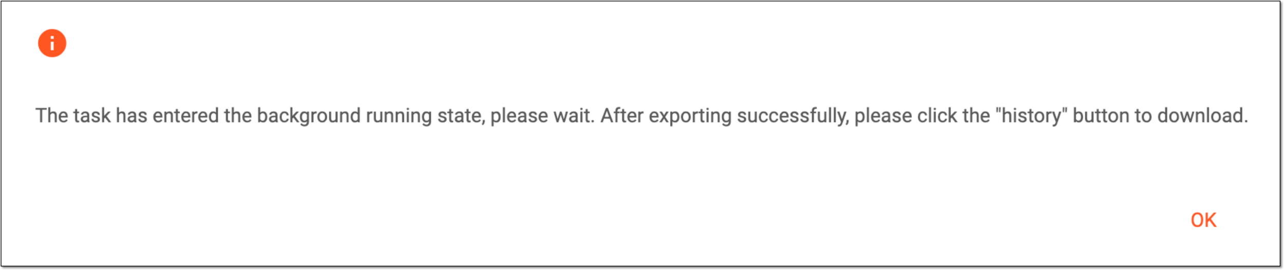 Receiving export confirmation notification