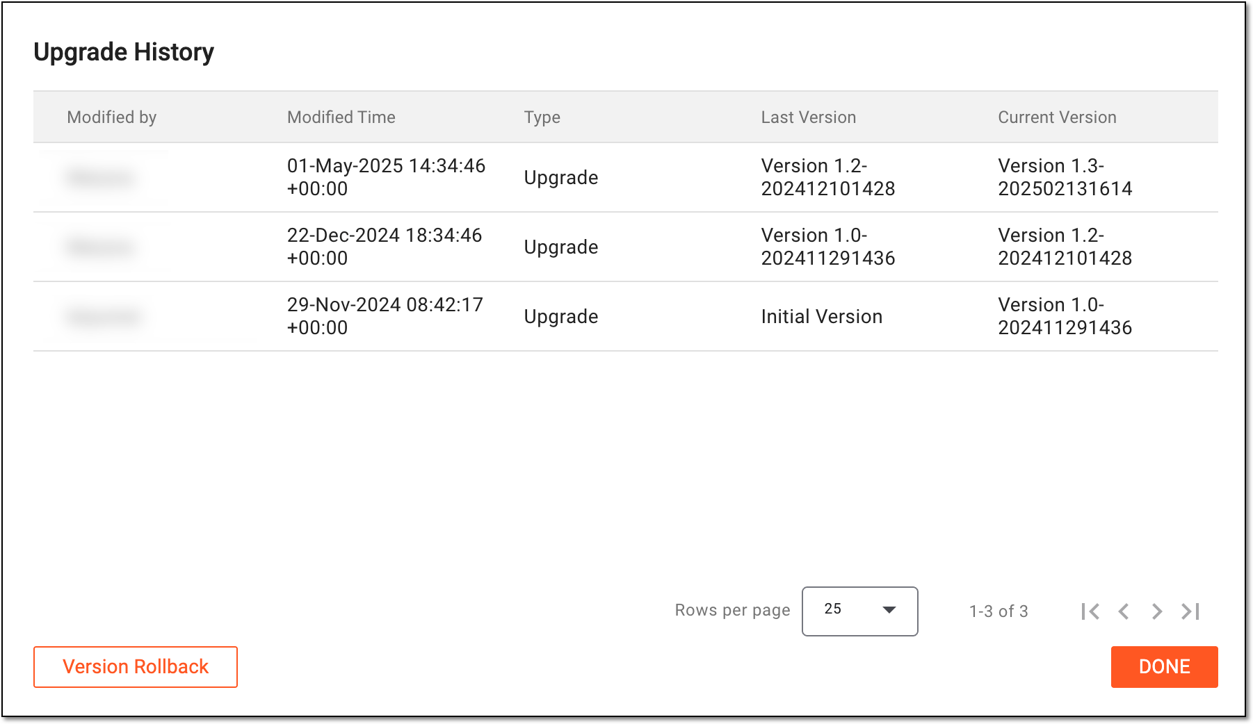Viewing upgrade history for subject dispensing plan