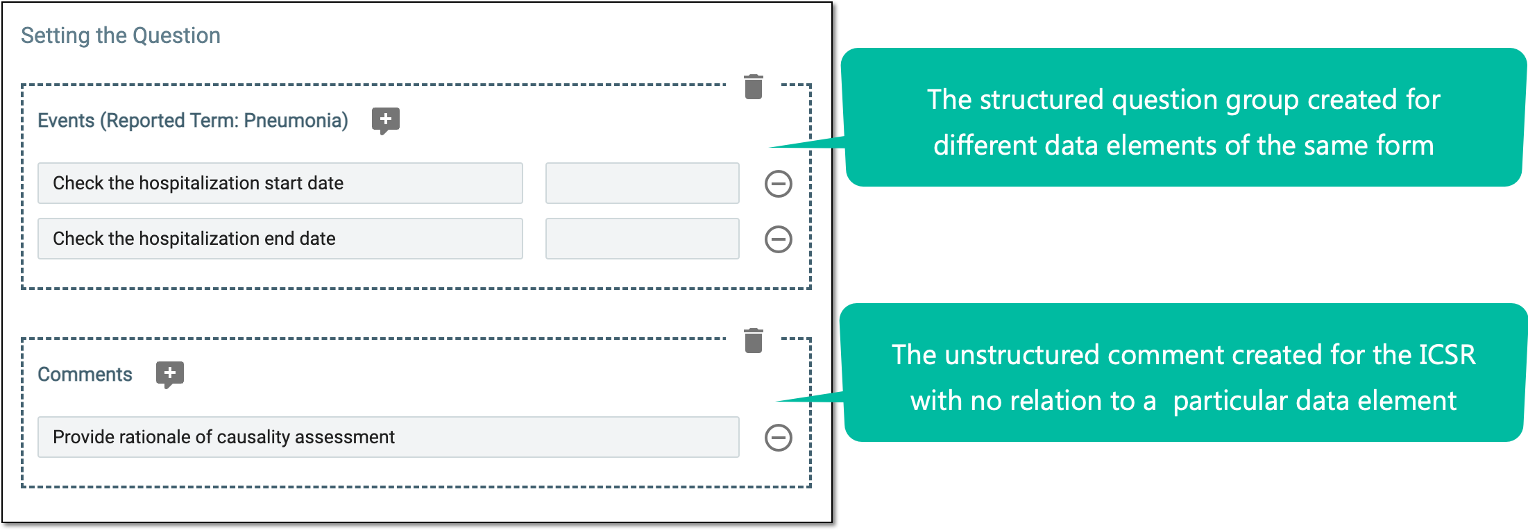 Questions grouping example