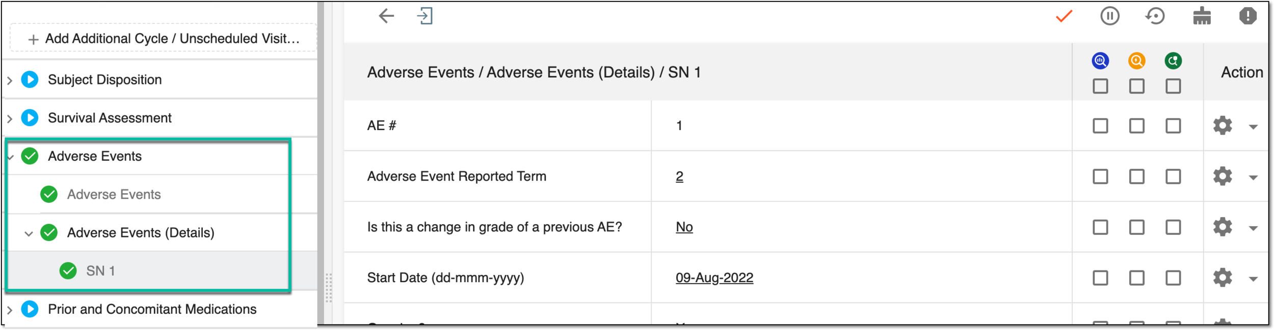 Locating Adverse Events (Details) form