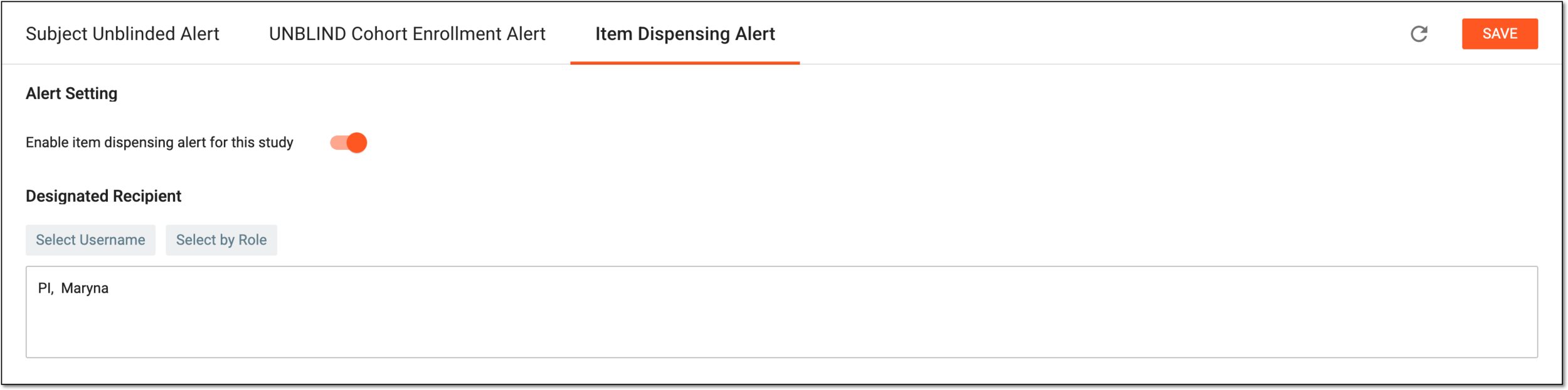 Configuring item dispensing alert