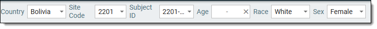 Toolbar filter variables