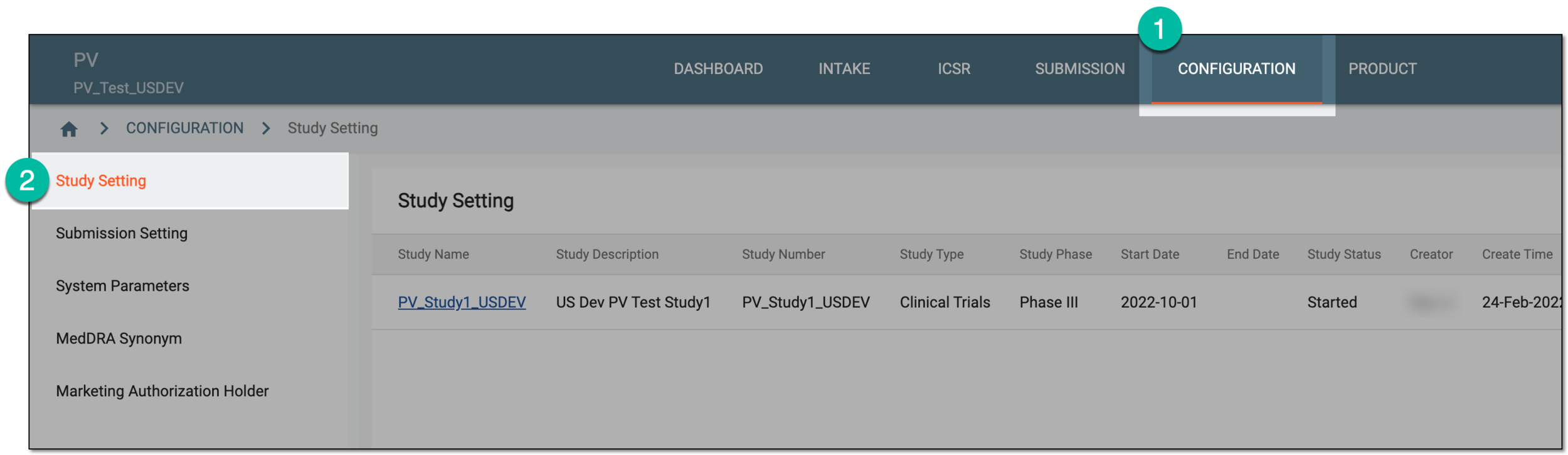 Accessing study setting