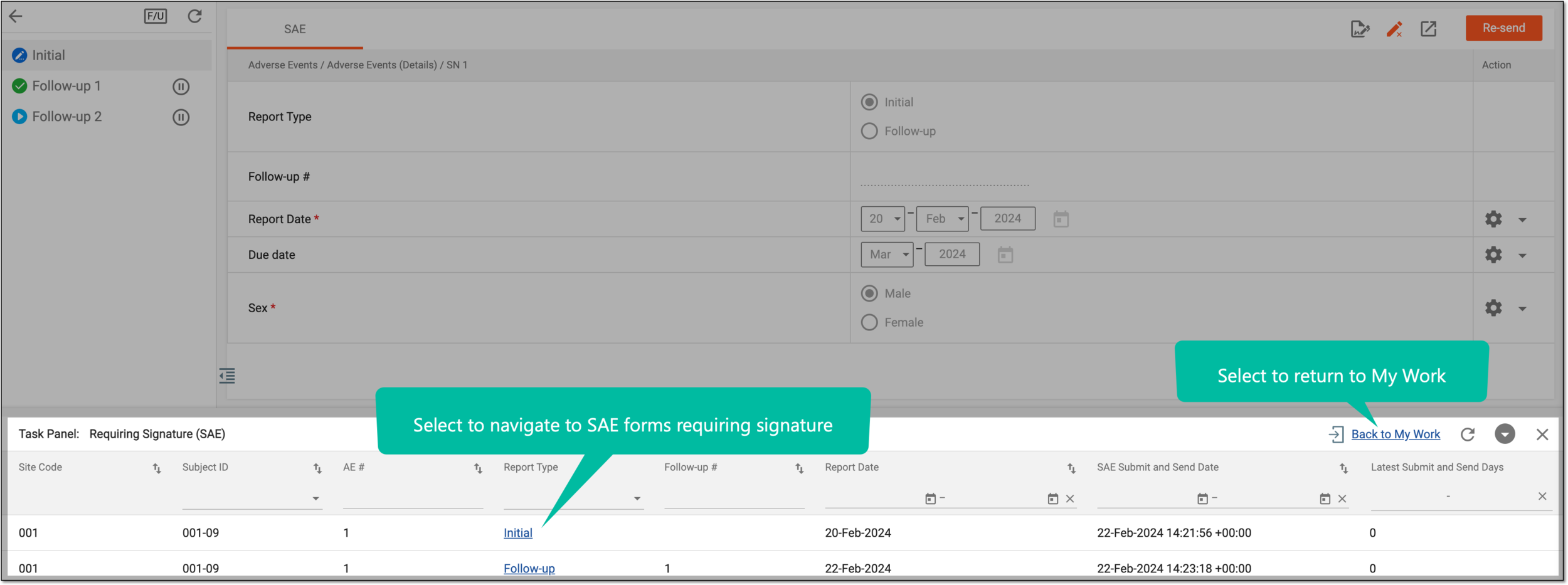 Using task panel