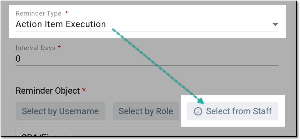 Option to select assignee from staff